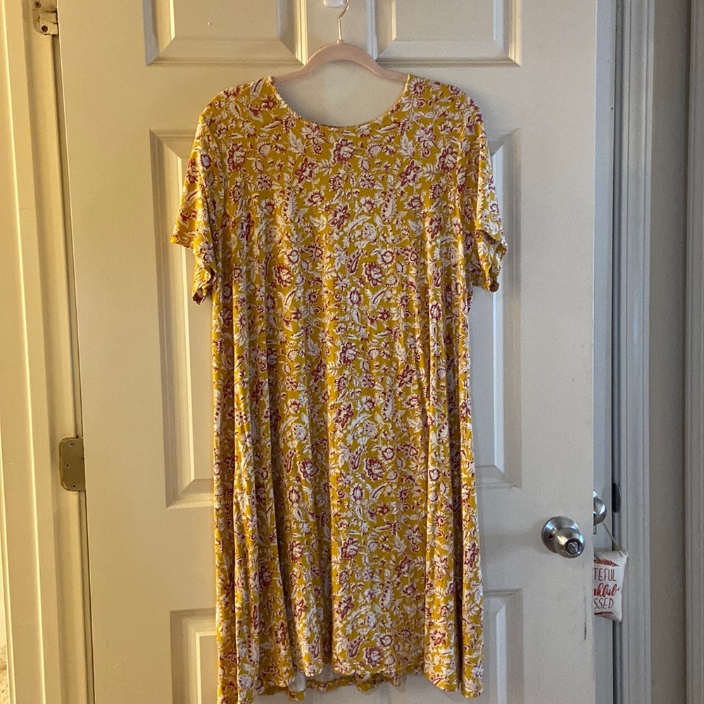 Old Navy Yellow Pattern Swing dress